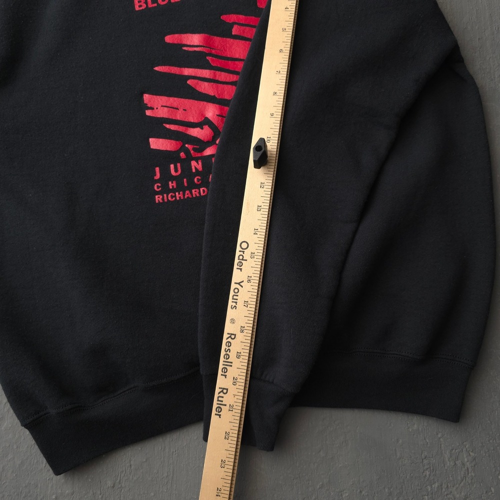 Vintage 2000s Fruit of the Loom Black Chicago Blues Festival Sweatshirt Large - Picture 7 of 8